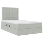 vidaXL Lit avec rangement et matelas Gris clair 120 x 190 cm Velours