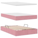 vidaXL Lit avec rangement et matelas Rose 120 x 200 cm Velours