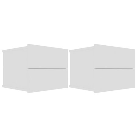 vidaXL Tables de chevet 2 Pièces Blanc 40 x 30 x 30 cm Aggloméré