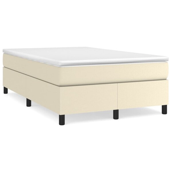 vidaXL Sommier à lattes de lit avec matelas Crème 120x200cm Similicuir