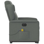 vidaXL Fauteuil inclinable de massage électrique Gris foncé Tissu