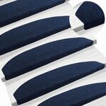 vidaXL Tapis d'escalier auto-adhésifs 15 Pièces Bleu marine