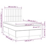 vidaXL Sommier à lattes de lit et matelas Gris clair 120x200cm Velours