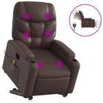 vidaXL Fauteuil inclinable de massage électrique marron similicuir
