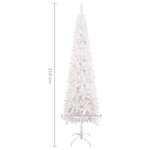 Vidaxl arbre de noël mince avec led blanc 210 cm