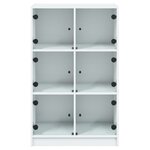 vidaXL Buffet haut avec portes blanc 68x37x109 cm bois d'ingénierie