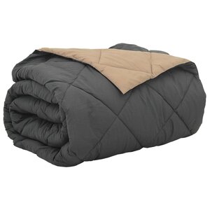 vidaXL Duvet d'été simple Anthracite et Taupe 240 x 200 cm Microfibre