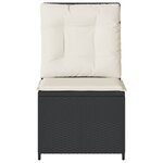 vidaXL Canapé inclinable de jardin avec coussins noir résine tressée