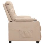 vidaXL Fauteuil Crème Tissu