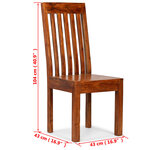 vidaXL Chaises à manger lot de 6 bois massif moderne
