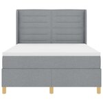 vidaXL Lit à ressorts avec matelas Gris clair 140 x 190 cm tissu