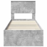 vidaXL Cadre de lit Gris Béton et Argent 70 x 190 cm Bois d'ingénierie