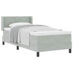 vidaXL Lit à ressorts avec matelas Gris clair 200 x 90 cm Polyester