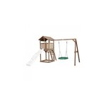 AXI Beach Tower avec balancoire nid  Marron Toboggan Blanc