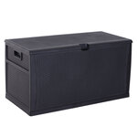 Coffre malle de rangement dim. 120L x 61l x 63H cm résine tressée imitation rotin noir