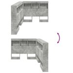 vidaXL Tête de lit de rangement Gris béton 90 cm Bois d'ingénierie