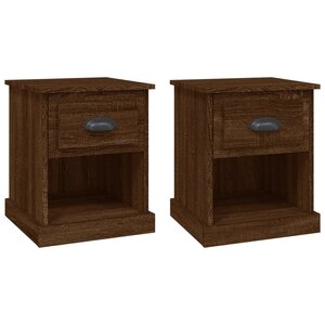 vidaXL Tables de chevet 2Pièces chêne marron 39x39x47 5cm bois ingénierie