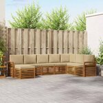 vidaXL Ensemble de canapés d'extérieur 8 Pièces Naturel et Beige