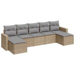 vidaXL Salon de jardin avec coussins 7 Pièces beige résine tressée