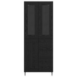 vidaXL Haut Armoire 2 Pièces Chêne noir Bois Aggloméré et Verre