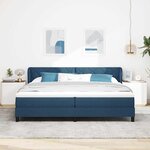 vidaXL Lit à ressorts avec matelas Bleu 200 x 200 cm tissu