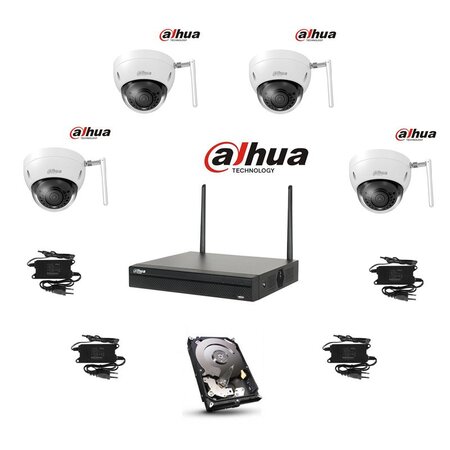 Kit video wifi dahua 4 domes 4mp