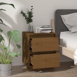 vidaXL Tables de chevet 2 Pièces Marron miel 40x35x50 cm Bois de pin