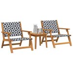 vidaXL Chaises de jardin avec table 3 Pièces Noir 45 x 45 x 40 cm