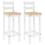 vidaXL Chaises de bar lot de 2 blanc bois de pin solide