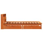 vidaXL Lit bibliothèque sans matelas cire marron 90x190 cm pin massif