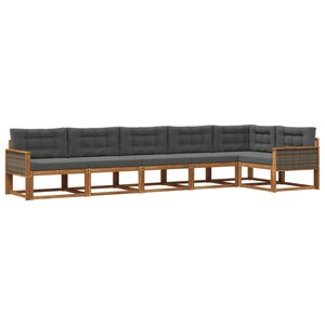 vidaXL Ensemble de canapés d'extérieur 6 Pièces Naturel et Anthracite