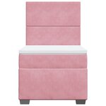 vidaXL Sommier à lattes de lit avec matelas Rose 90x200 cm Velours