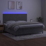 vidaXL Sommier à lattes de lit avec matelas LED Gris clair 200x200 cm