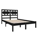 vidaXL Cadre de lit Noir Bois massif 140x190 cm