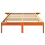 vidaXL Cadre de lit avec tables de chevet Marron Marron cire