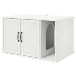 vidaXL Maison pour chat Blanc 85 x 55 x 50 cm Bois d'ingénierie