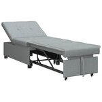 vidaXL Canapé-lit escamotable Gris clair 194 x 50 x 82 cm tissu