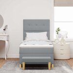 vidaXL Lit à ressorts avec matelas Gris clair 100 x 200 cm tissu