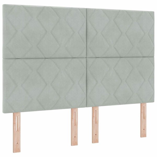 vidaXL Tête de lit LED moderne  motifs en diamant  grise claire  160 cm