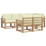 vidaXL Ensemble de canapés d'extérieur 7 Pièces Blanc et crème Polyester