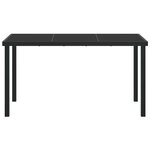 vidaXL Table de Jardin Noir 140 x 80 x 73 cm Teck massif