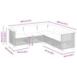 vidaXL Salon de jardin avec coussins 5 Pièces beige résine tressée