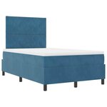 vidaXL Lit à ressort LED avec matelas Bleu foncé 120 x 200 cm tissu