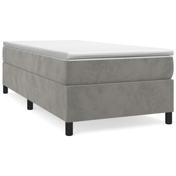 vidaXL Cadre de lit à lattes gris clair 100x203 cm velours
