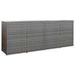 vidaXL Abri à quatre poubelles Anthracite 305x78x120cm Résine tressée