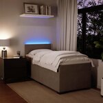 vidaXL Sommier à lattes de lit et matelas Gris clair 100x200cm Velours