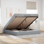 vidaXL Cadre de lit avec stockage Gris clair 180 x 200 cm tissu