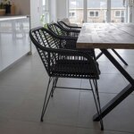 6 fauteuils en polyrotin noir TRIESTE