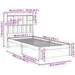 vidaXL Lit bibliothèque sans matelas 90x200 cm bois de pin massif