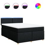 vidaXL Sommier à lattes de lit avec matelas Noir 160x200 cm Tissu